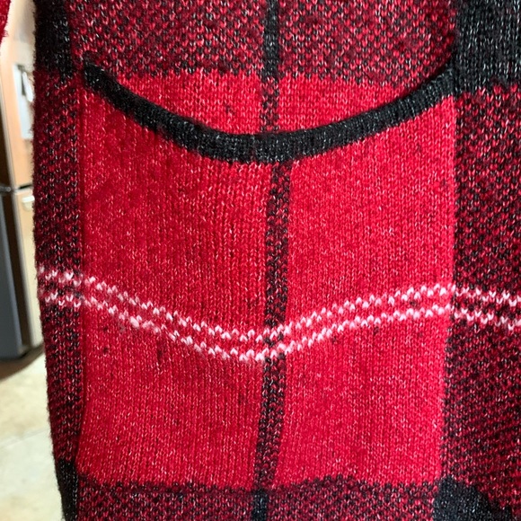 Adrienne Vittadini women’s 2x long sweater duster cardigan blackish gray plaid - Picture 15 of 16